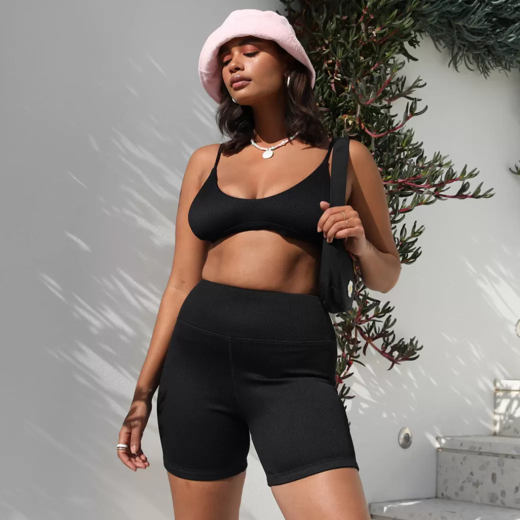 Shop Buckle Up Buttercup<Kulani Kinis Basic Bike Shorts – Pitch Black Ribbed New Arrivals