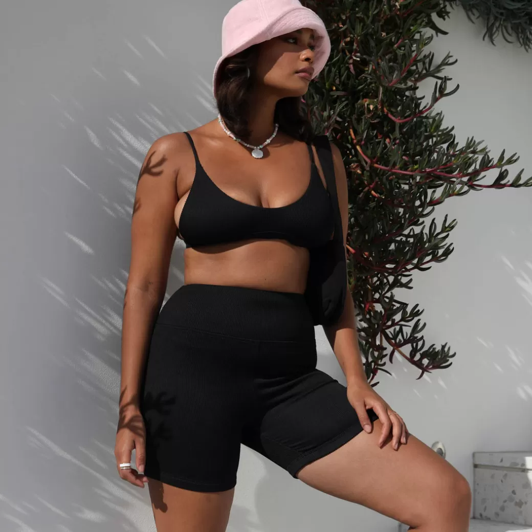 Shop Buckle Up Buttercup<Kulani Kinis Basic Bike Shorts – Pitch Black Ribbed New Arrivals