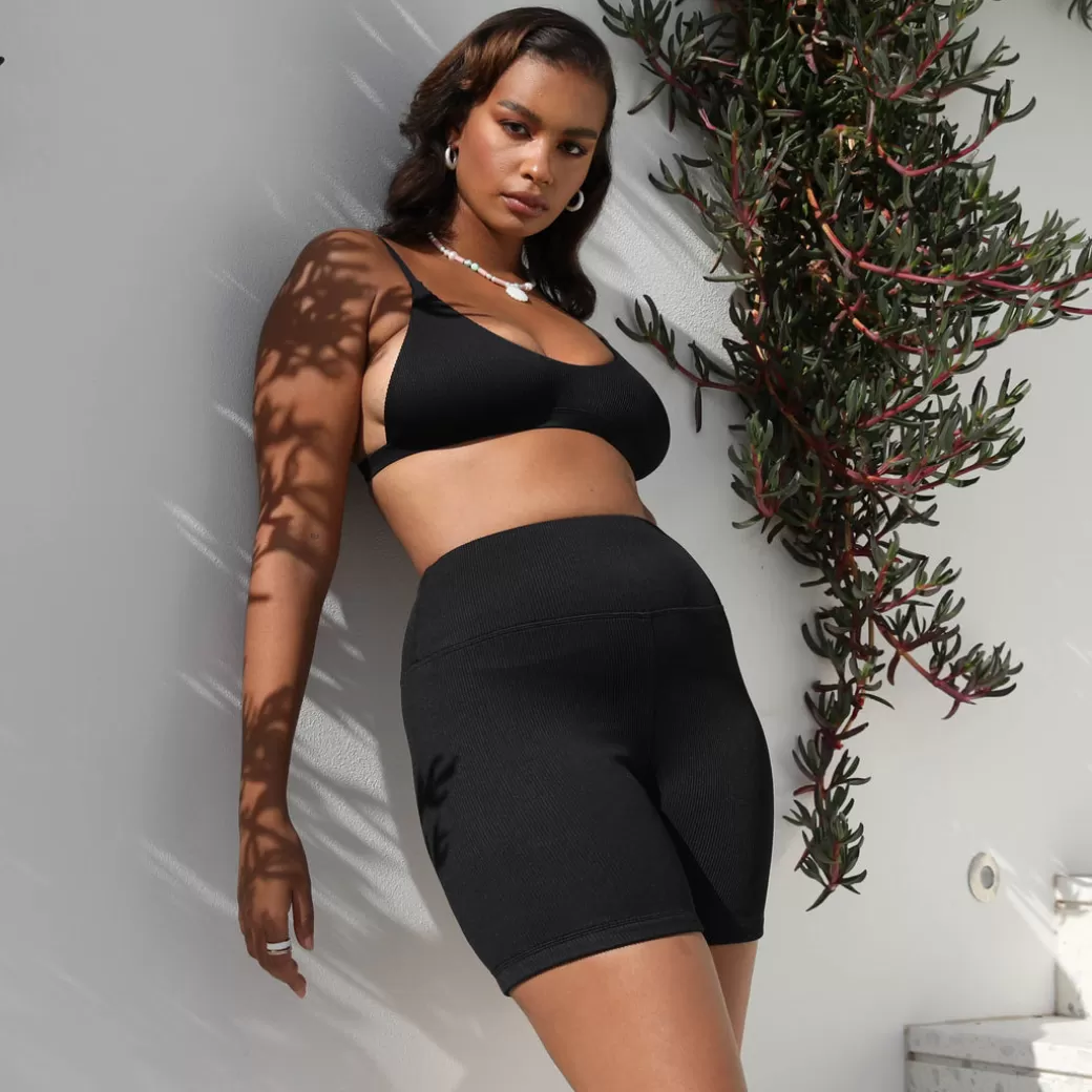 Shop Buckle Up Buttercup<Kulani Kinis Basic Bike Shorts – Pitch Black Ribbed New Arrivals