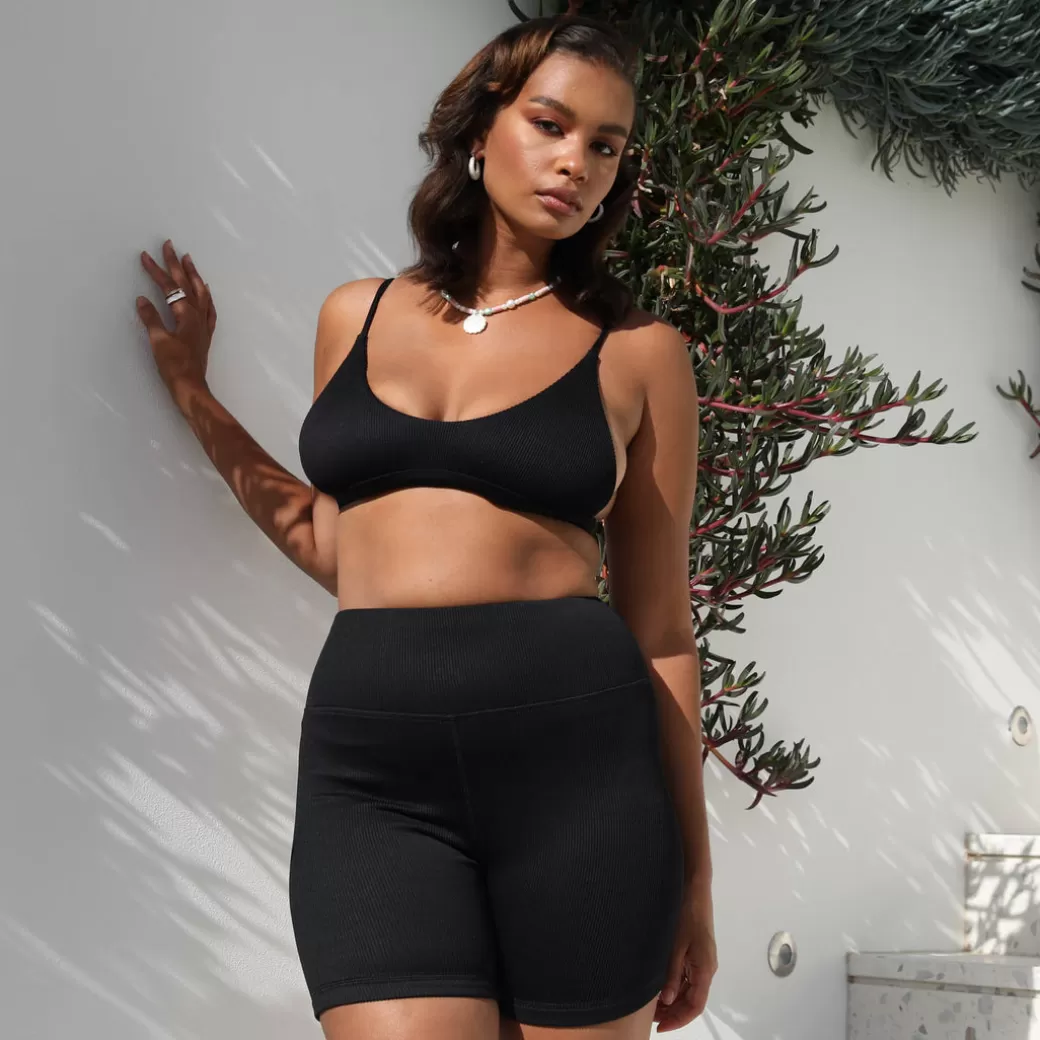Shop Buckle Up Buttercup<Kulani Kinis Basic Bike Shorts – Pitch Black Ribbed New Arrivals